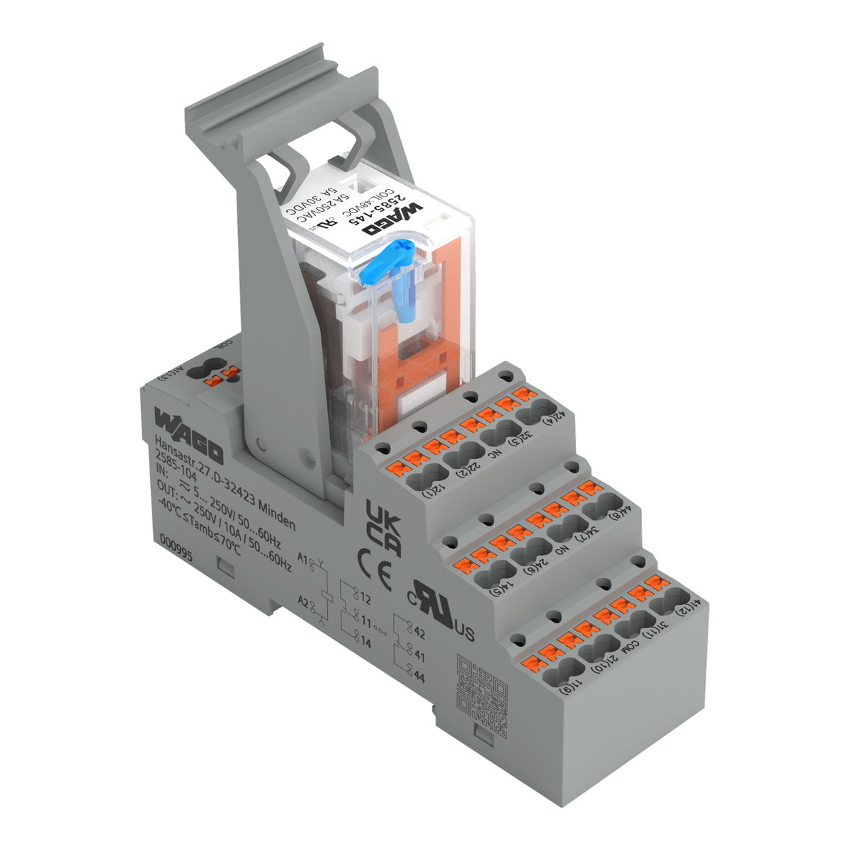 Relay module Nominal input voltage: 48 VDC 4 changeover contacts