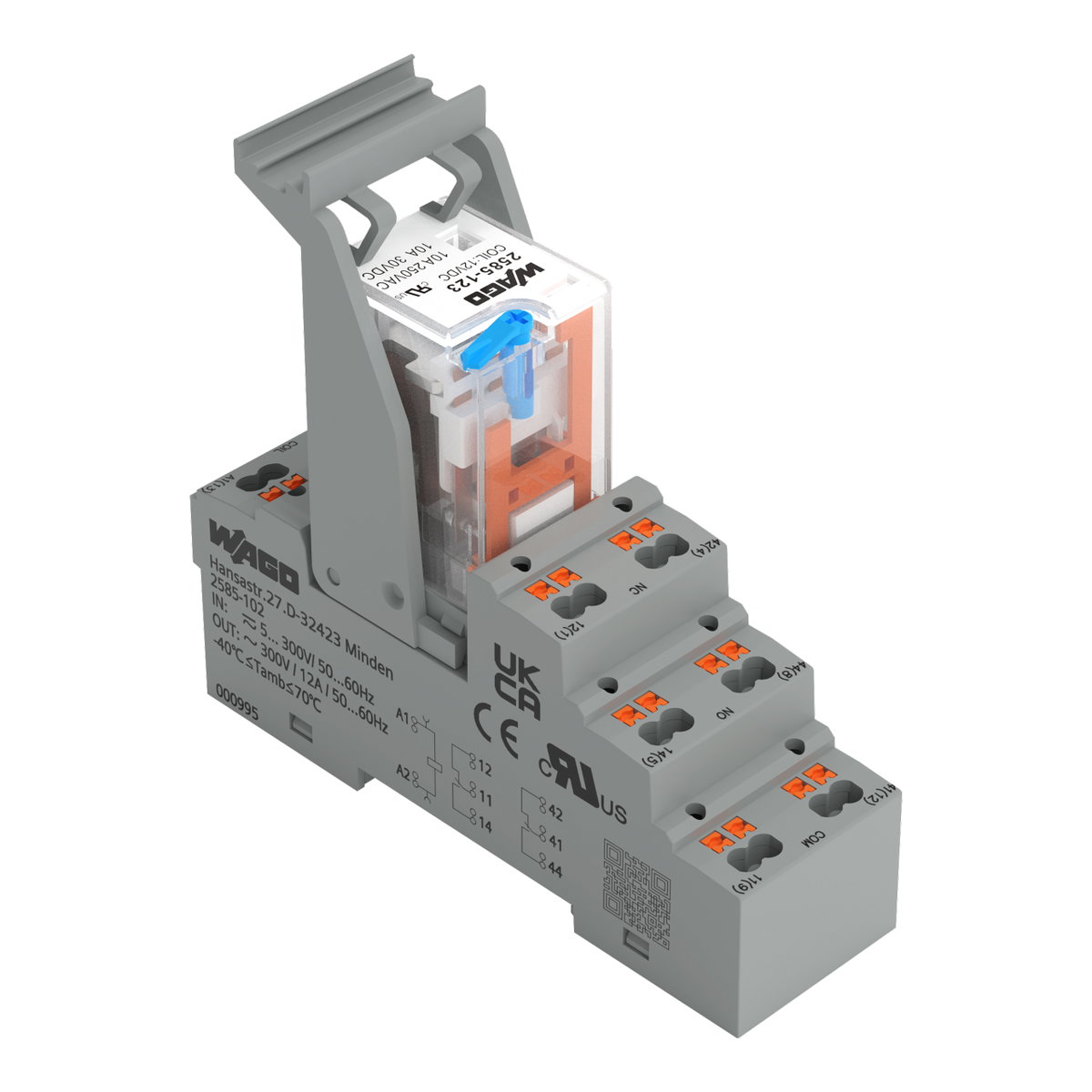 Relay module Nominal input voltage: 12 VDC 2 changeover contacts