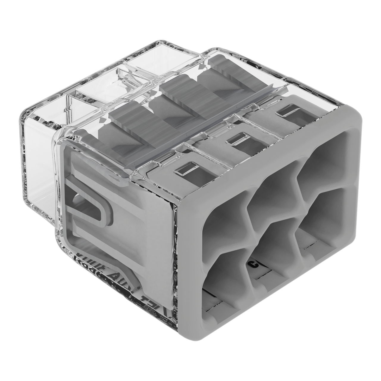 PUSH WIRE® splicing connector for solid and stranded conductors max. 4 mm² transparent