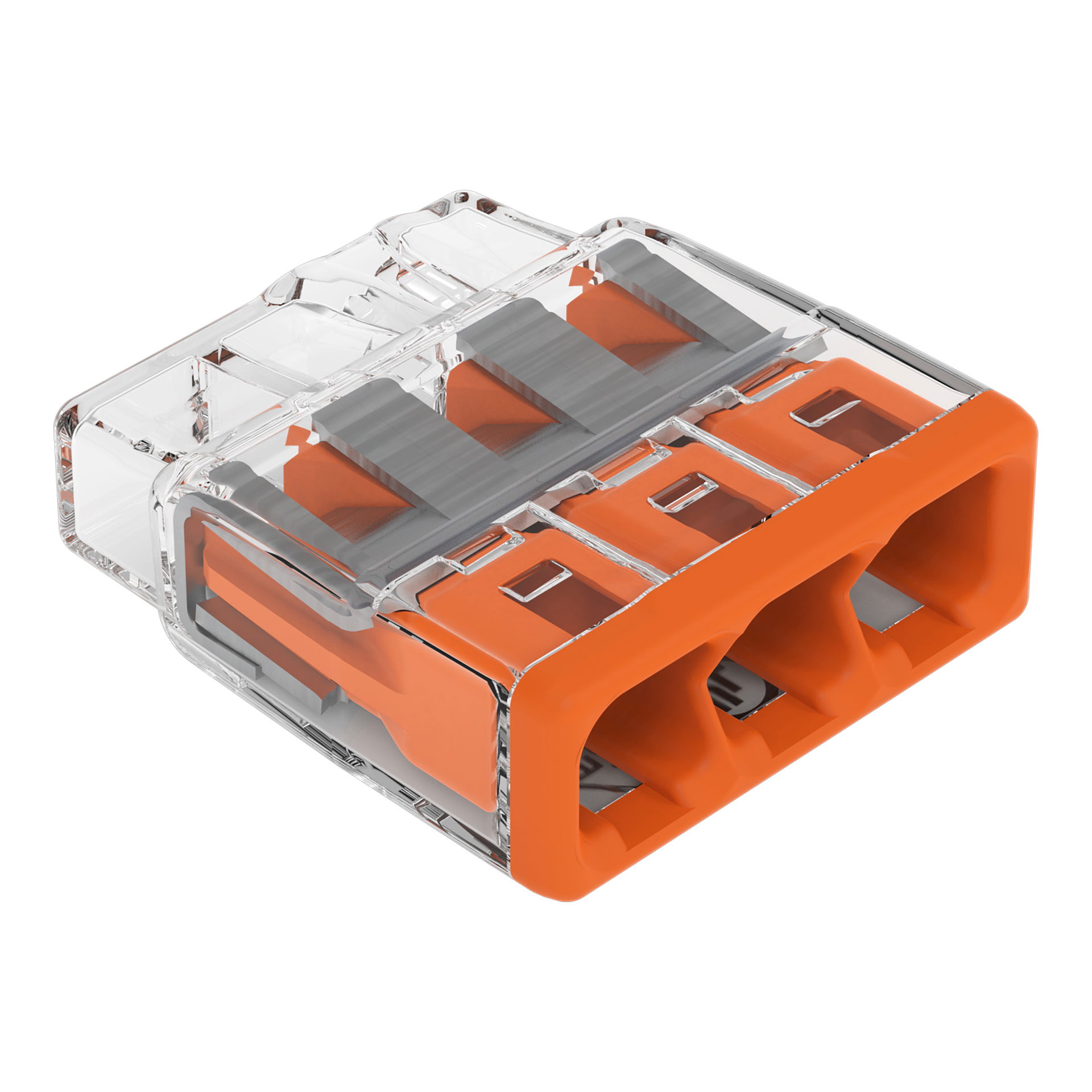 PUSH WIRE® splicing connector for solid and stranded conductors max. 4 mm² transparent