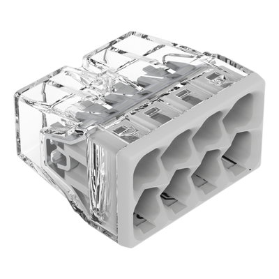 PUSH WIRE® splicing connector for solid conductors max. 2.5 mm² transparent