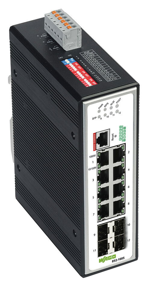 Industrial Managed Switch 8 Ports 1000Base-T 4-Slot 1000BASE-SX/LX black metallic