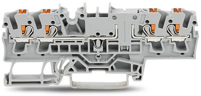 4-conductor through terminal block with push-button 2.5 mm² orange