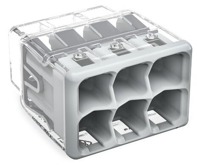 PUSH WIRE® splicing connector for solid and stranded conductors max. 4 mm² transparent