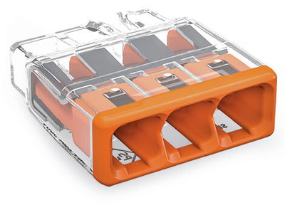 PUSH WIRE® splicing connector for solid and stranded conductors max. 4 mm² transparent