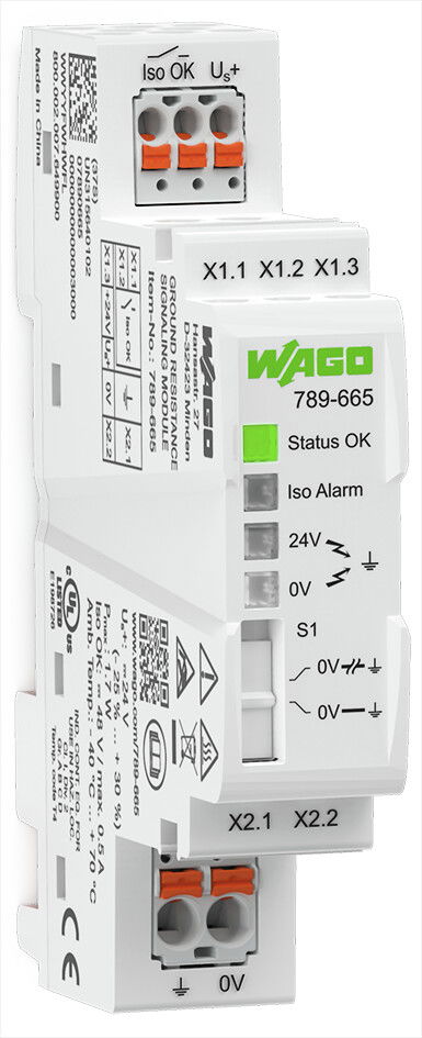 Ground resistance signaling module Ground fault alarm via digital output Supply voltage: 24 VDC