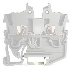 2-conductor miniature through terminal block with push-button 1 mm² gray