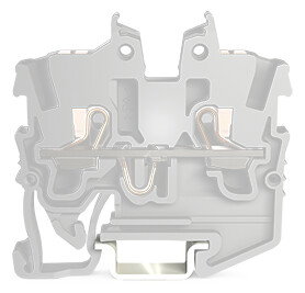 2-conductor miniature through terminal block with push-button 1 mm² gray