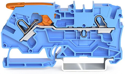 2-conductor through terminal block with lever and Push-in CAGE CLAMP® 4 mm² blue