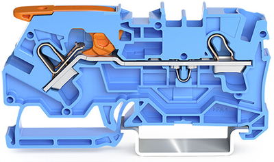 2-conductor through terminal block with lever and Push-in CAGE CLAMP® 4 mm² blue
