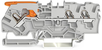 3-conductor through terminal block with lever and Push-in CAGE CLAMP® 4 mm² gray