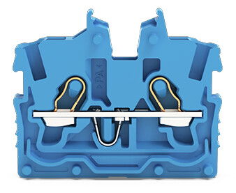 2-conductor miniature through terminal block with operating slots 1 mm² blue