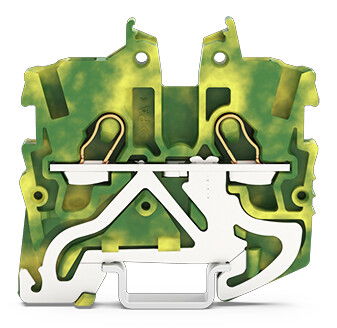 2-conductor miniature ground terminal block with operating slots 1 mm² green-yellow