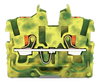 2-conductor miniature through terminal block with push-button 1 mm² green-yellow