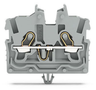 2-conductor miniature through terminal block with operating slots 1 mm² gray