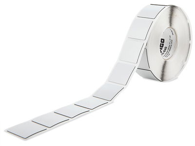 Push-button marker for frames, to be snapped in or glued in place 27 x 27 mm silver-colored