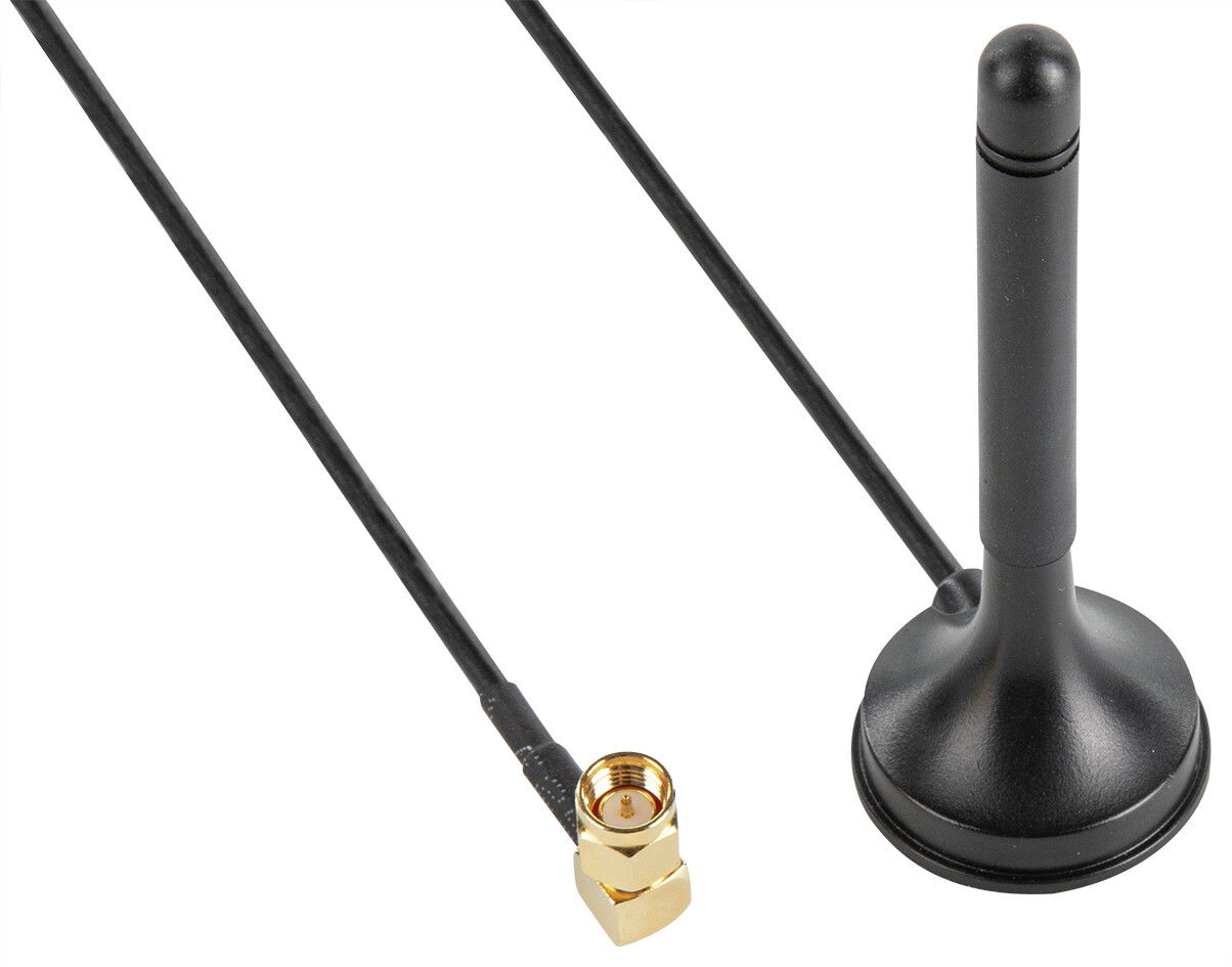 Magnetic foot antenna with 2.5m cable and SMA plug GSM/ UMTS/ LTE/ Bluetooth®/ WLAN