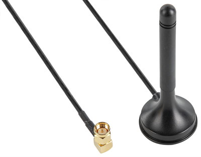 Magnetic foot antenna with 2.5m cable and SMA plug GSM/ UMTS/ LTE/ Bluetooth®/ WLAN