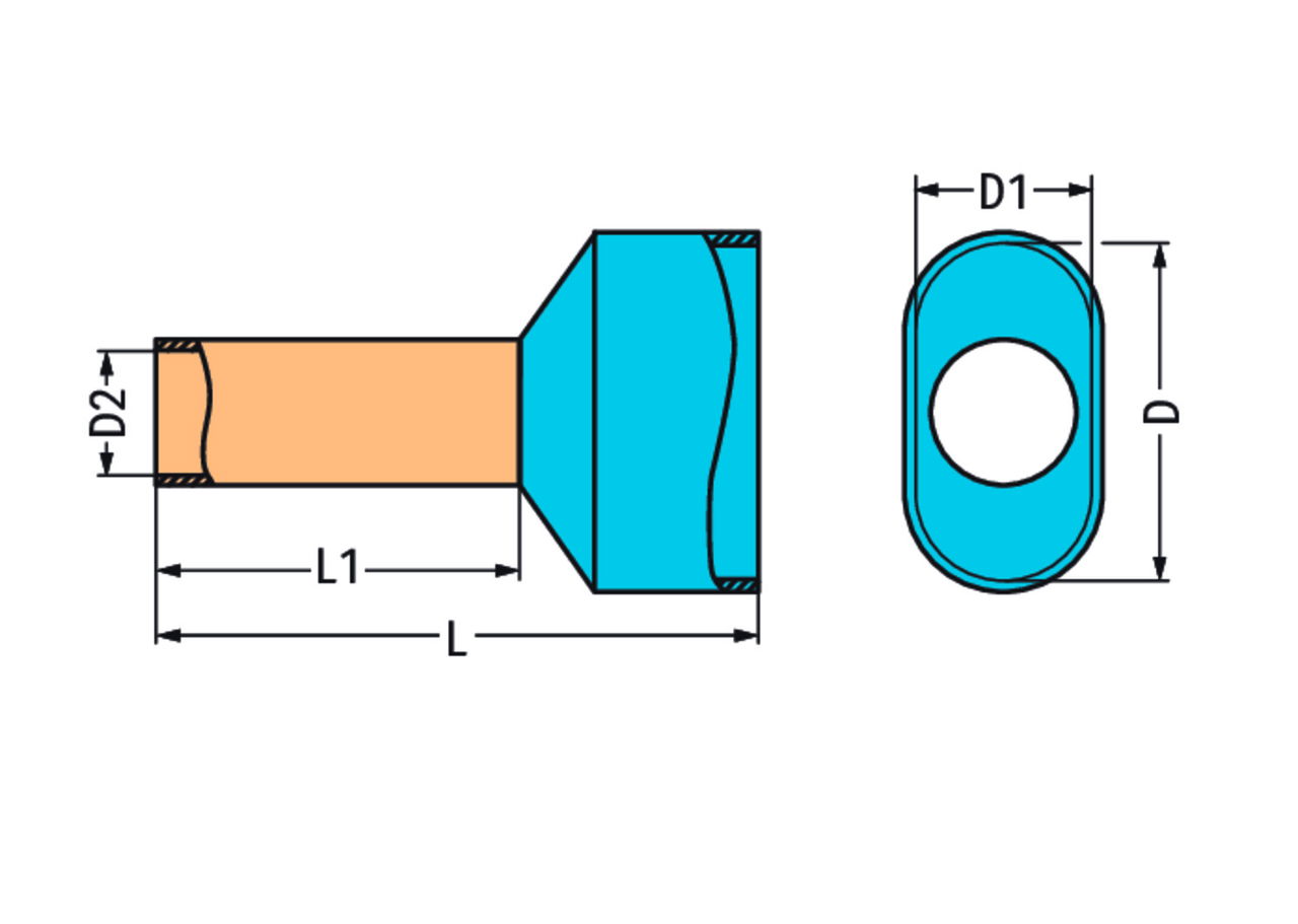 Twin ferrule Sleeve for 2 x 1 mm² / AWG 2 x 18 red, insulated red – Image 2 of 2
