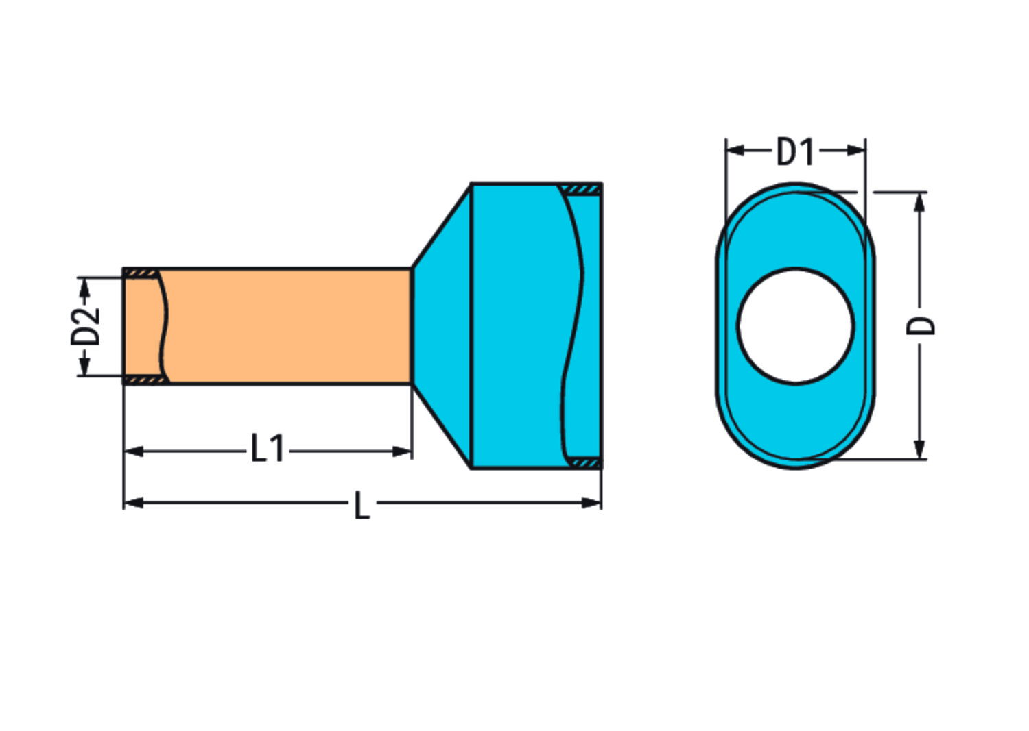 Twin ferrule Sleeve for 2 x 1 mm² / AWG 2 x 18 red, insulated red – Image 2 of 2