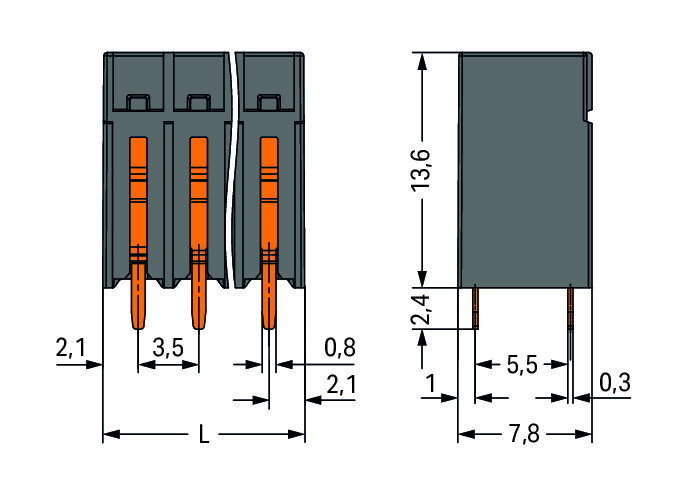 THR PCB terminal block push-button 1.5 mm² black – Image 2 of 3
