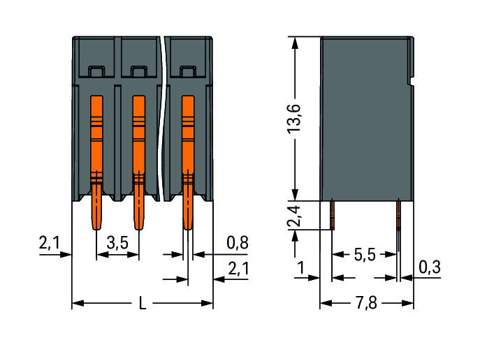 THR PCB terminal block push-button 1.5 mm² black – Image 2 of 3