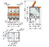 PCB terminal block lever 16 mm² gray
