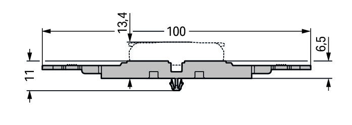 Mounting carrier with strain relief 1-way for inline splicing connector with lever gray – Image 2 of 2