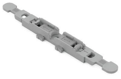 Mounting carrier with strain relief 1-way for inline splicing connector with lever gray