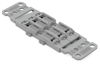 Mounting carrier with strain relief 3-way for inline splicing connector with lever gray