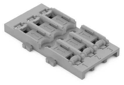Mounting carrier 3-way for inline splicing connector with lever gray