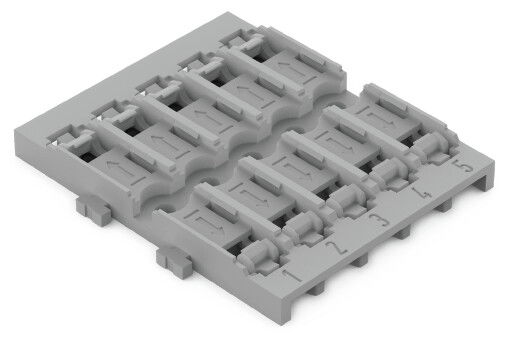Mounting carrier 5-way for inline splicing connector with lever gray