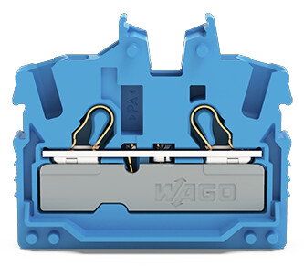 2-conductor miniature through terminal block with operating slots 2.5 mm² blue