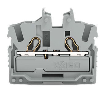 2-conductor miniature through terminal block with operating slots 2.5 mm² gray