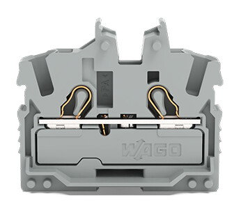 2-conductor miniature through terminal block with operating slots 2.5 mm² gray
