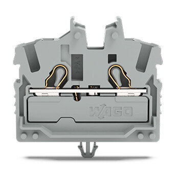 2-conductor miniature through terminal block with operating slots 2.5 mm² gray