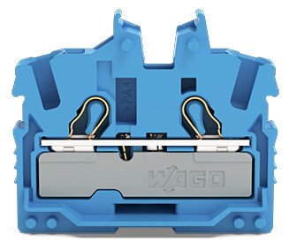 2-conductor miniature through terminal block with operating slots 2.5 mm² blue