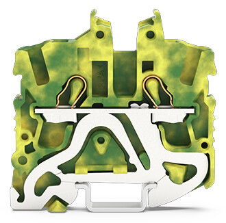 2-conductor miniature ground terminal block with operating slots 2.5 mm² green-yellow