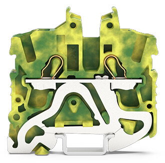 2-conductor miniature ground terminal block with operating slots 2.5 mm² green-yellow