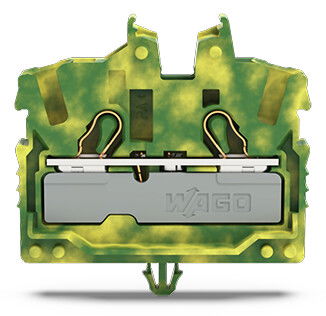 2-conductor miniature through terminal block with operating slots 2.5 mm² green-yellow