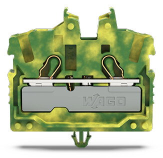 2-conductor miniature through terminal block with operating slots 2.5 mm² green-yellow