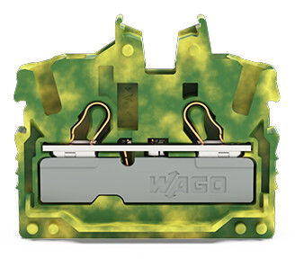 2-conductor miniature through terminal block with operating slots 2.5 mm² green-yellow