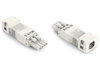Socket with strain relief housing 4-pole white