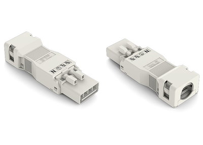 Plug with strain relief housing 4-pole white