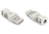 Plug with strain relief housing 5-pole white