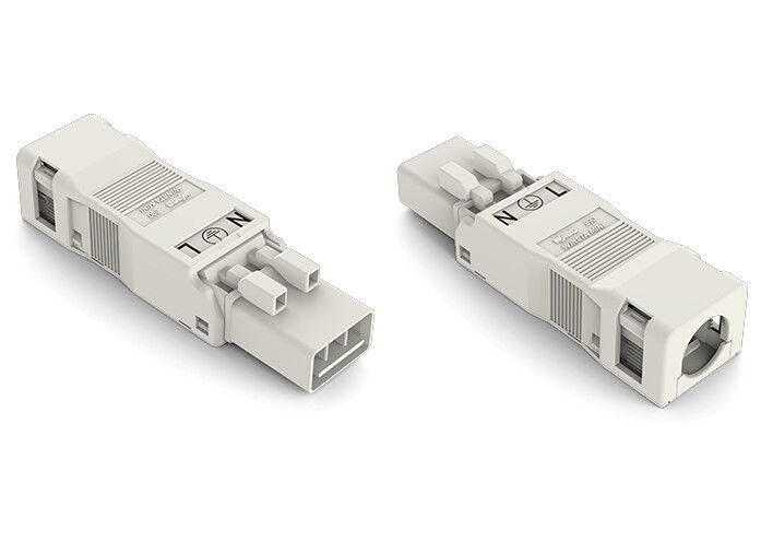 Plug with strain relief housing 3-pole white