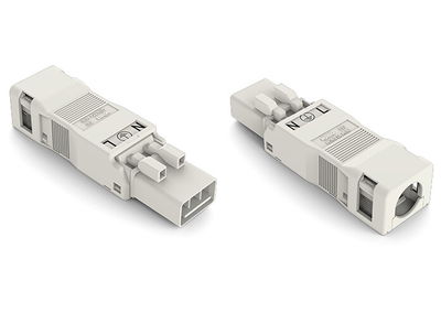 Plug with strain relief housing 3-pole white