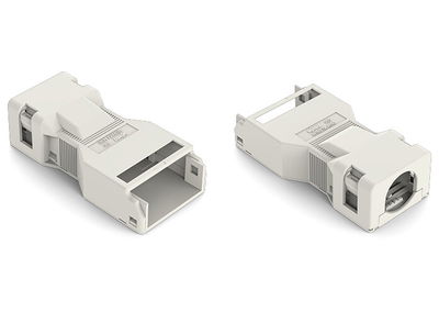 Strain relief housing 5-pole with locking clip white