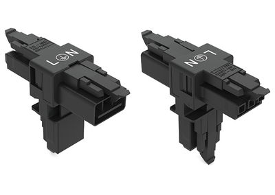 T-distribution connector 3-pole Cod. A black