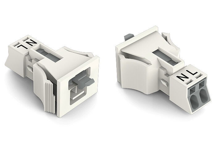 Snap-in plug 2-pole Cod. A white